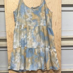 Wishlist Tie-Dye Dress in Blue and Cream